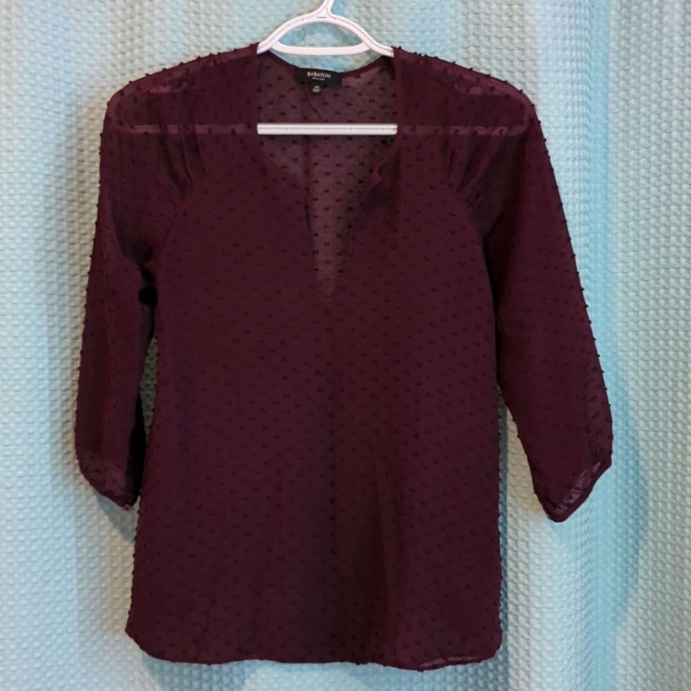 EUC XXS Silk/Cotton Bâbaton 3/4 sleeve blouse